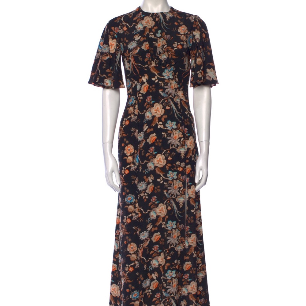 Stunning Les Reveries Silk Floral Midi Dress in Liberty Print Size 0